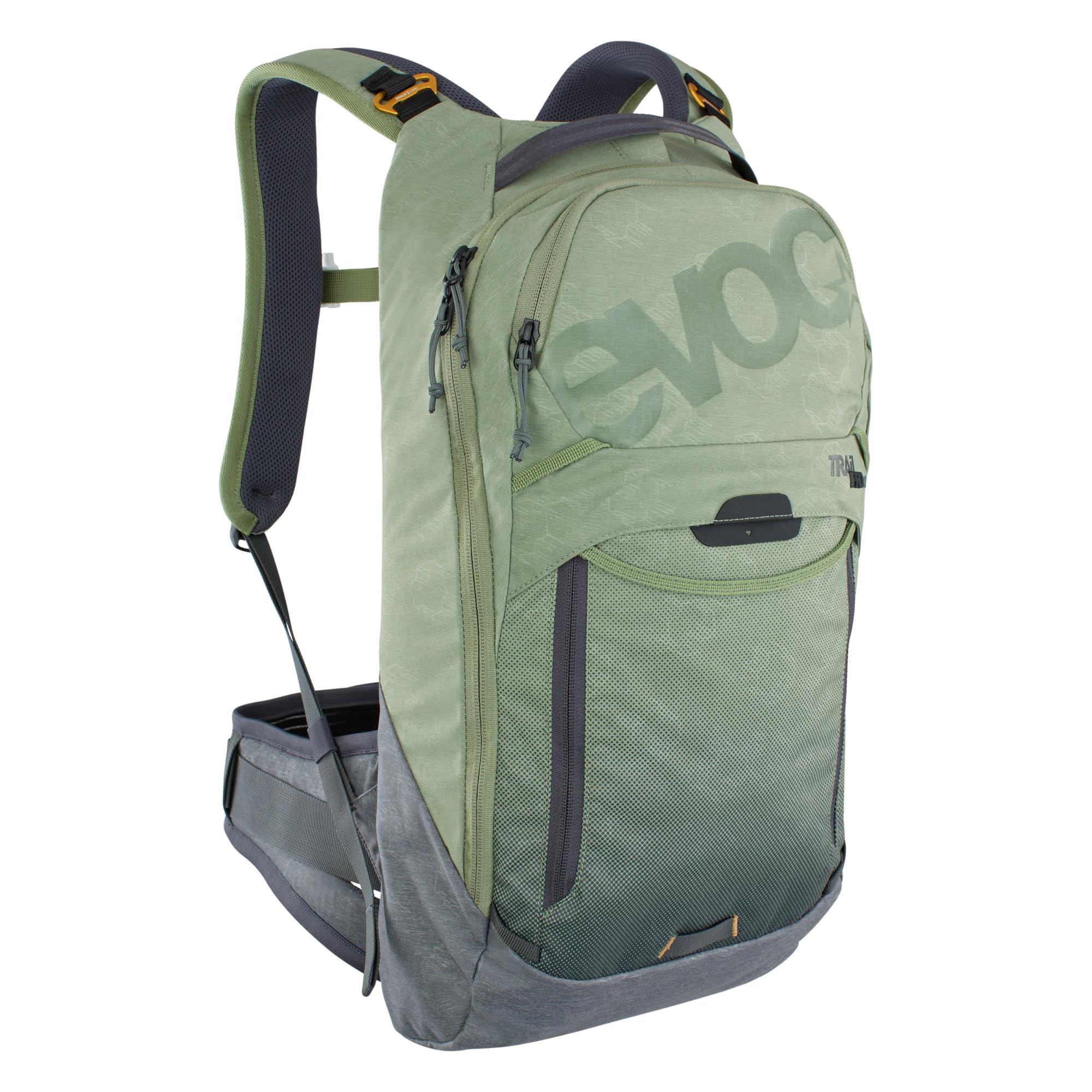 EVOC Trail Pro 10 Light Olive/Carbon Grey sykkelsekk med ryggbeskyttelse